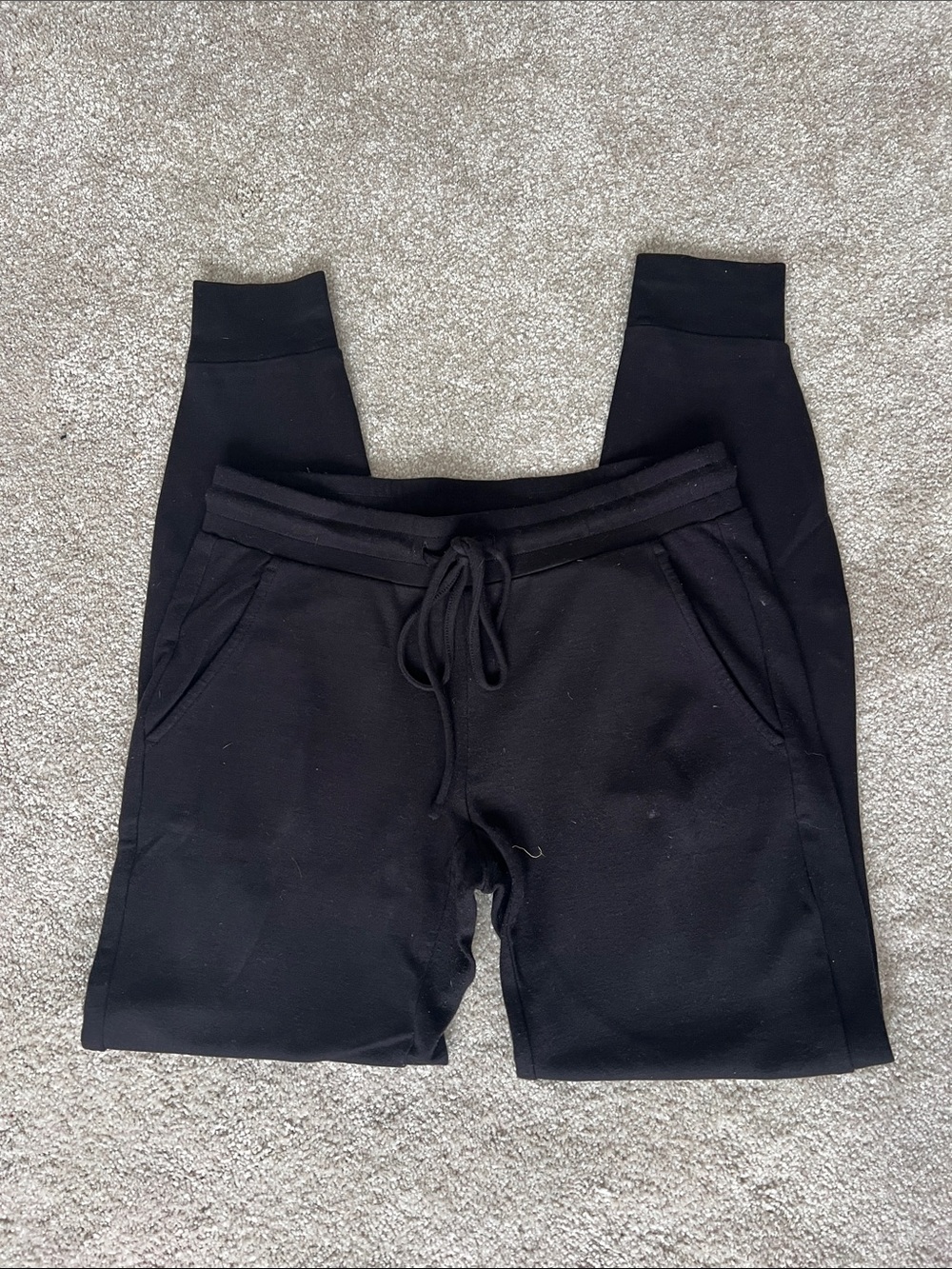 LOFT Black Drawstring Jogger Sweatpants